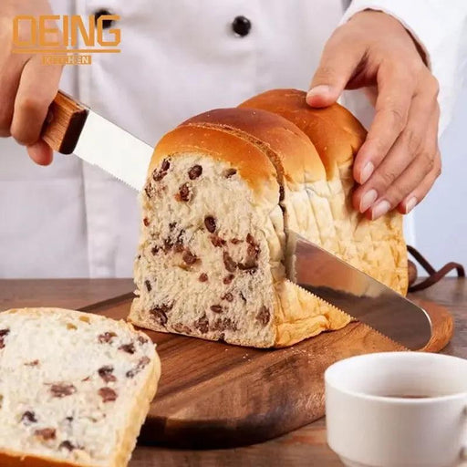 Efficient Wooden Bread Knife Trio - Slice with Ease and Precision