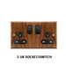 Sleek Black Walnut Electrical Panel with USB Ports, Adjustable LED Ambiance, and Contemporary Toggle Features