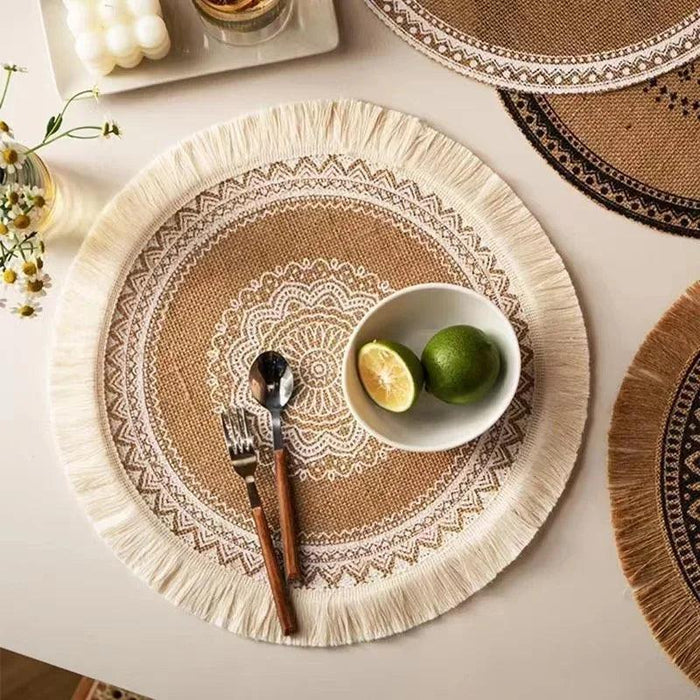 Stylish Non-Slip Jute Round Placemats for Elegant Dining & Entertaining