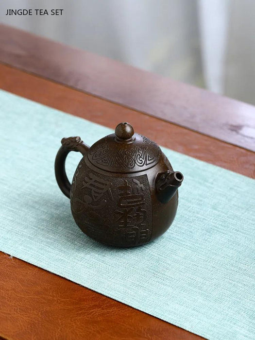 200ml Authentic Yixing Purple Clay Dragon Egg Teapot - Perfect for All Tea Types