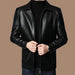 Men's Stylish Faux Leather Motorcycle Jacket - Windproof Fall & Winter Outerwear with Zip Closure