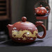 170ml Handcrafted Color-Changing Purple Clay Teapot with Dragon and Phoenix Design