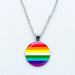 Vibrant Customizable Rainbow Glass Pendant Necklace for Love and Pride Celebration