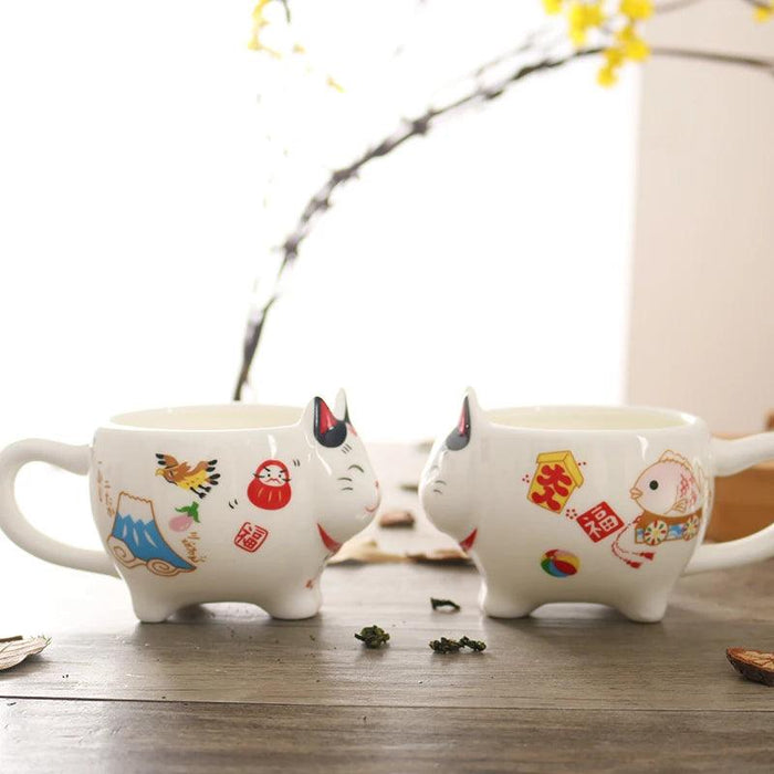 Delightful Japanese Fortune Cat Ceramic Tea Set - Exquisite Teapot and Teacup Ensemble for Tea Lovers