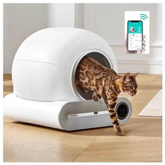 Smart Connected Cat Litter Box with App Control and Odor Management