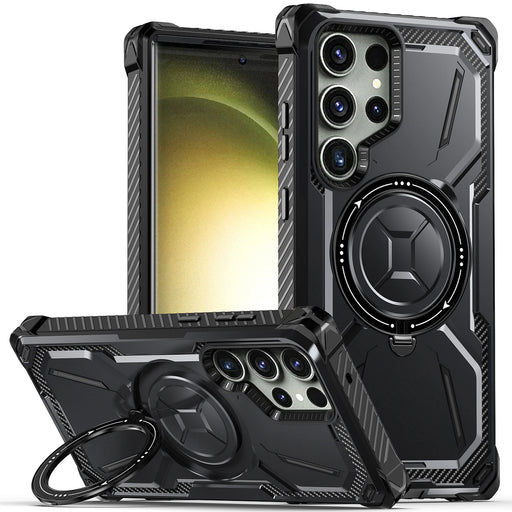 Samsung Galaxy S23 Ultra S23+ Plus Military-Grade Metal Kickstand Case with MagSafe and Shockproof Cover