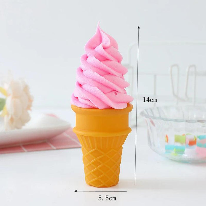 Lifelike Decorative Ice Cream Cone Replica for Photography and Shop Displays