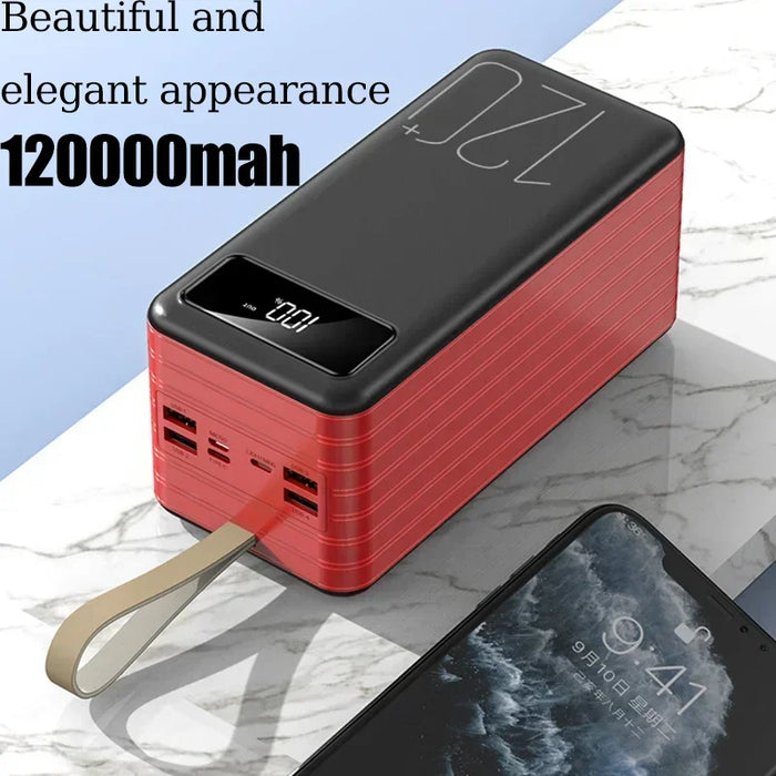 120Ah Mega Power Bank - High-Speed Portable Charger for iPhone & Huawei