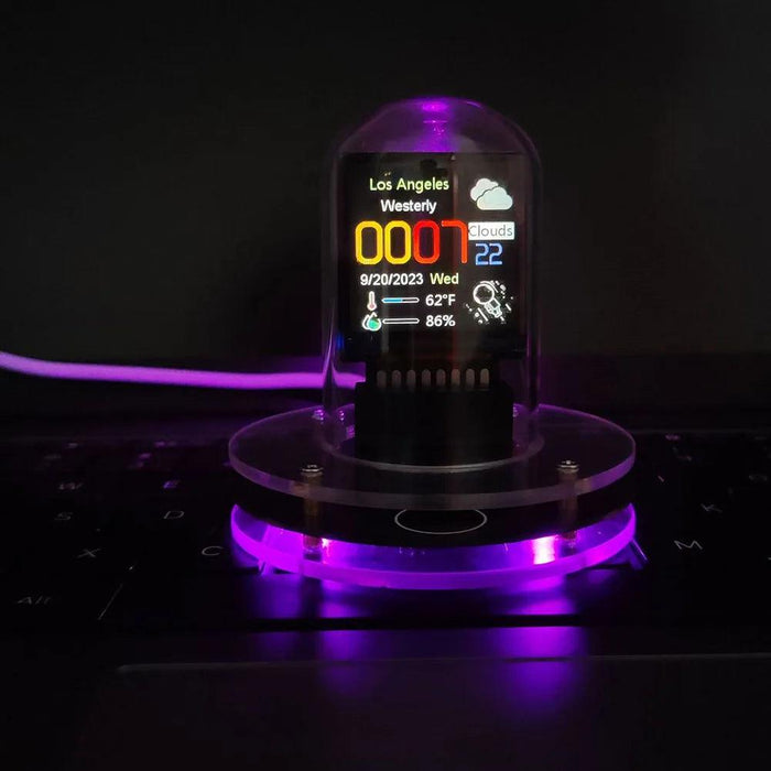 Smart WiFi Nixie Tube Clock with Animated Display and Real-Time Weather Updates
