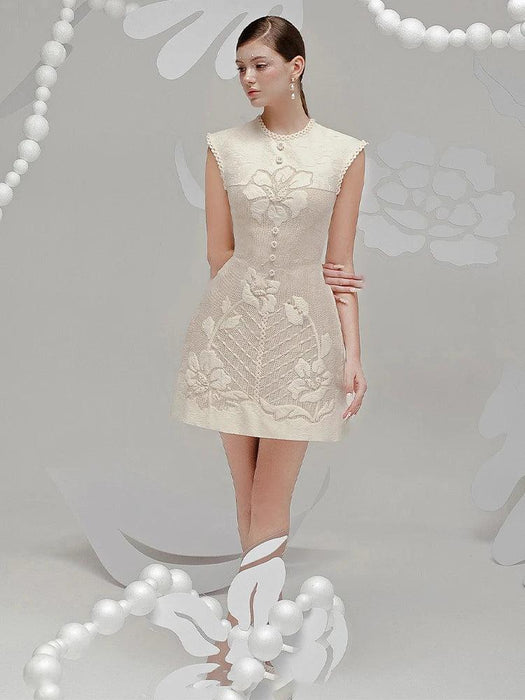 Lace Embroidered A-line Mini Dress for Women