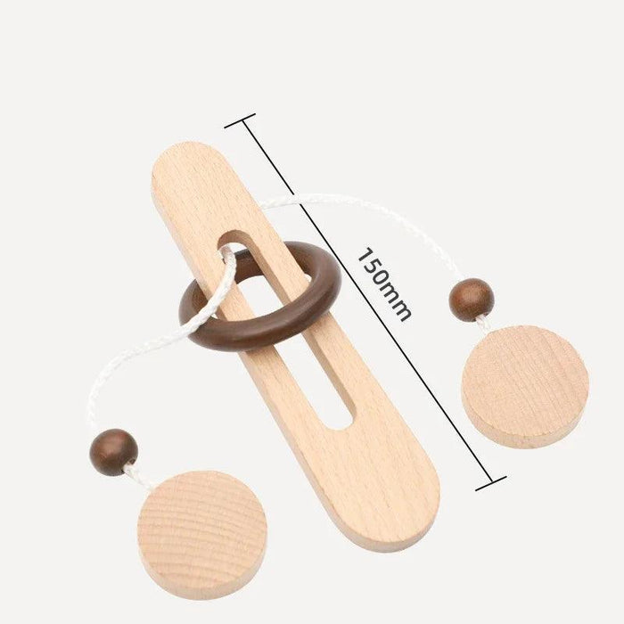 Montessori Wooden Luban Kong Ming Lock Puzzle - Challenging Brain Teaser for All Ages, Entertaining IQ Boosting Game