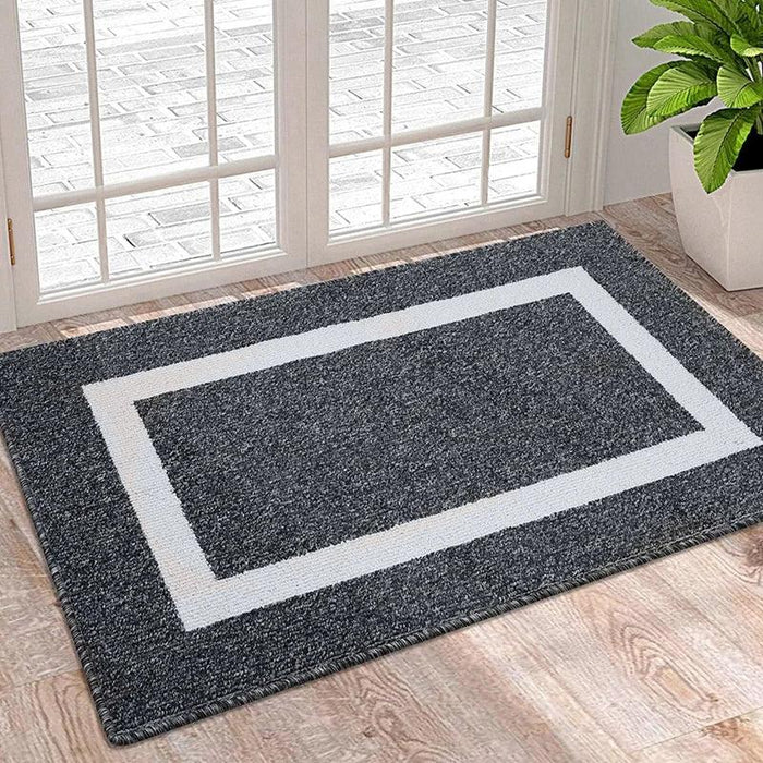 Luxurious Non-Slip Microfiber Welcome Mat: Chic Moisture-Absorbing Rug for Entryways