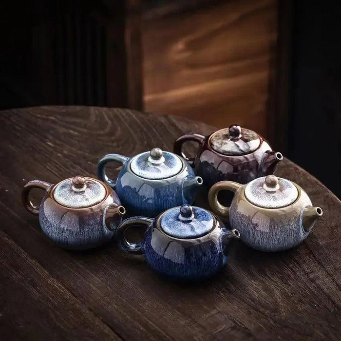 Exquisite Yixing Style Porcelain Teapot - 250ml Elegant Star Glaze Tea Set for Artful Brewing