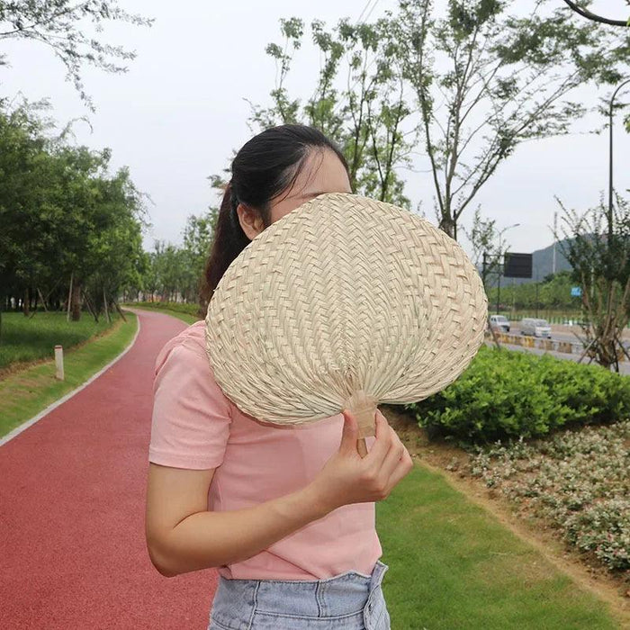 Handcrafted Bamboo Heart-Shaped Fan for Summer Celebrations and Home Elegance