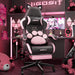 Adorable Pink Gaming Chair with Cat Ear Design and Adjustable Lumbar Support for Female Gamers