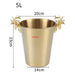 Majestic Deer Head Ice Bucket: Luxurious European Charm in Dual-Tone Design