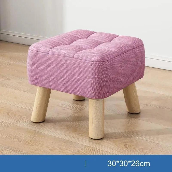 Chic Round Wooden Ottoman - Functional Non-Slip Support for Your Living Space