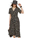 Elegant Chic Dot Print V-Neck Midi Dress for Women – Stylish Summer A-Line Chiffon Dress in White