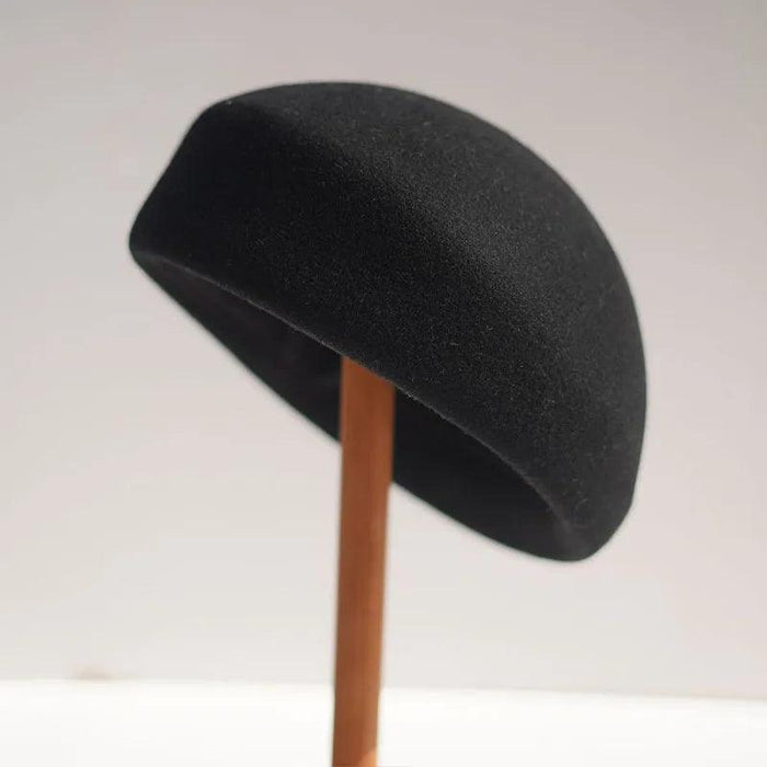 Elegant Women's Wool Felt Beret - French-Style Winter Hat for Special Occasions and Formal Gatherings