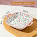 Charming Korean Ceramic Dining Set with Lid - Peach Designed Rice, Soup Bowls, and Elegant Pink Plate with Handle Bowl