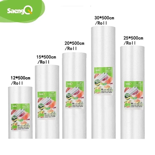 5-Pack Heavy-Duty Vacuum Sealer Rolls for Sous Vide and Food Preservation - Customizable Lengths, Compatible with All Sealing Machines