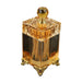 Elegant Amber Crystal Jar for Toothpicks and Cotton Swabs with Lid