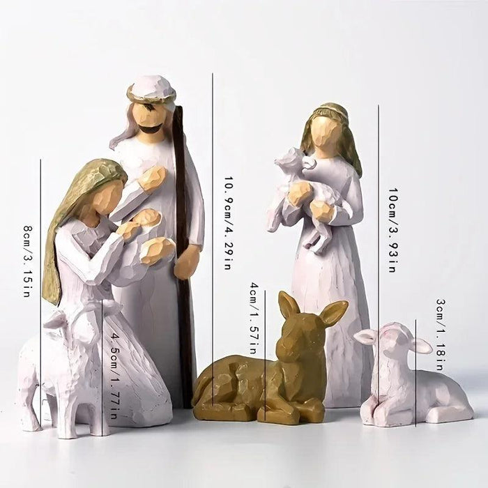 Handcrafted Jesus Christmas Character Sculpture Collection - Unique Holiday Gift by Zan Pognaro