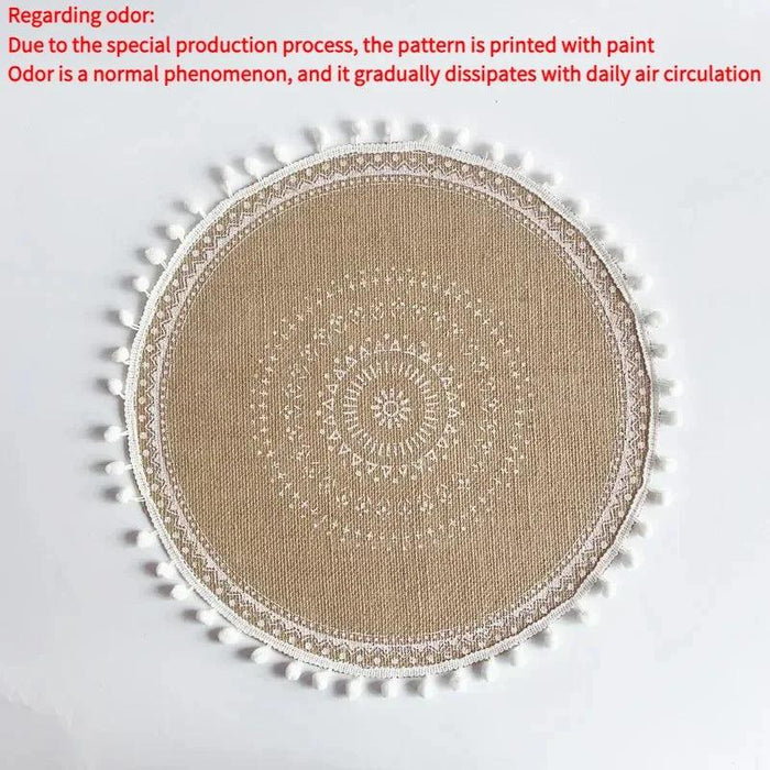 Eco-Friendly Non-Slip Jute Round Placemats - Elegant Dining Table Accessories for Entertaining and Celebrations