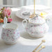 Charming English Tea Time Set: Luxurious Bone China Cups with Elegant Ceramic Plates