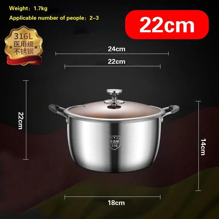 Premium 316 Stainless Steel Congee Steamer - Large Capacity Heavy-Duty Cooking Pot for Enhanced Culinary Experiences