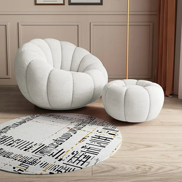 Versatile Rotating Pumpkin Plush Chair - Stylish Lounge Seating for Modern Spaces