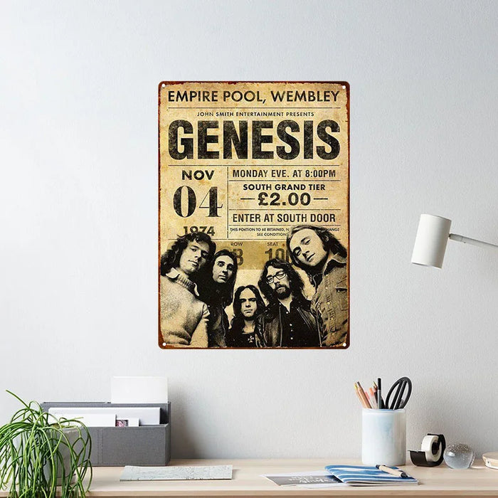 Vintage Rock Icons Metal Wall Art - Nostalgic Decor for Music Lovers and Man Caves