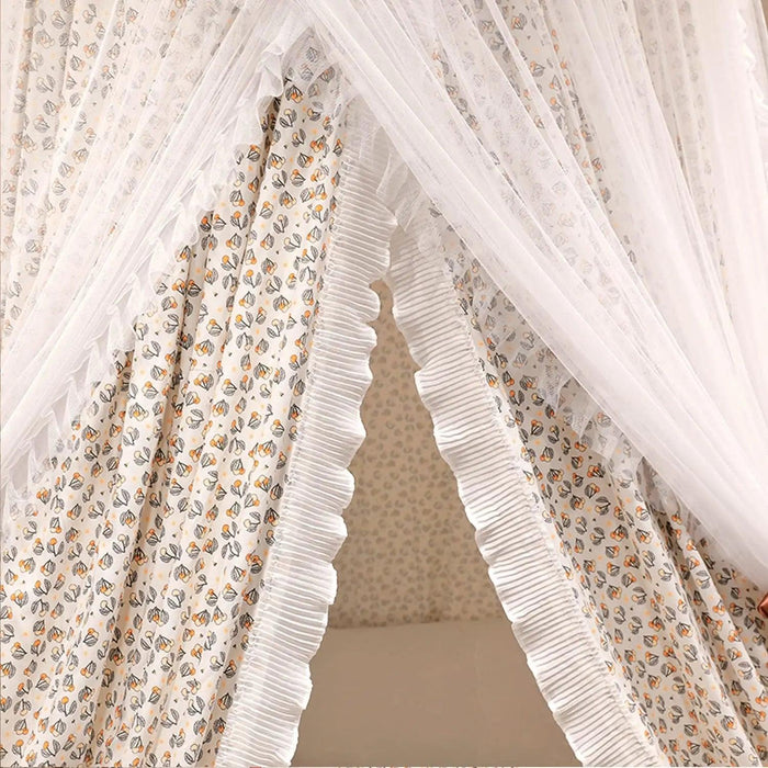 Dreamy Double Layer Floral Lace Canopy - Create Your Personal Oasis