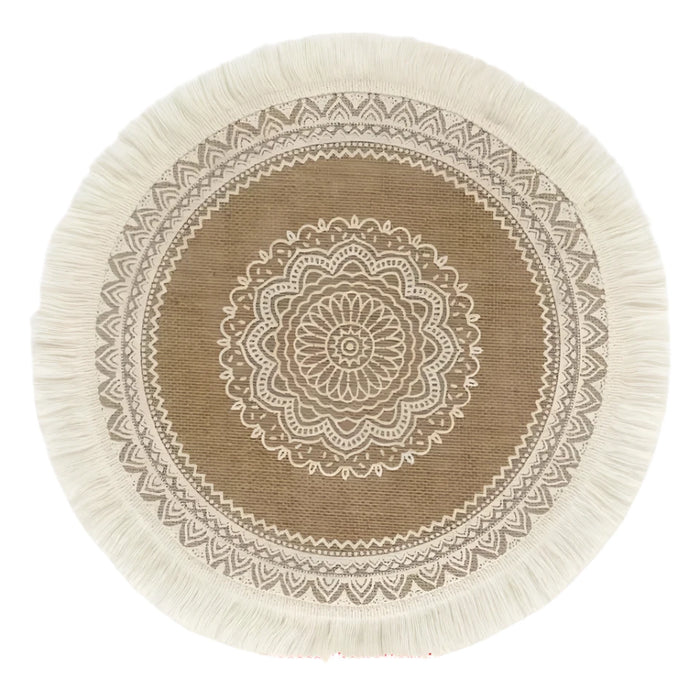 Eco-Friendly Non-Slip Jute Round Placemats - Elegant Dining Table Accessories for Entertaining and Celebrations