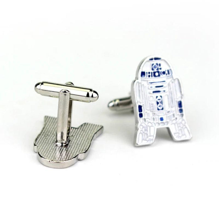 R2-D2 Movie-Inspired Cufflinks: Stylish Alloy Accessories for Star Wars Enthusiasts