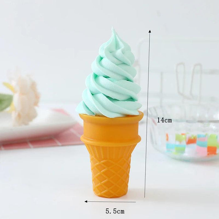 Lifelike Decorative Ice Cream Cone Replica for Photography and Shop Displays