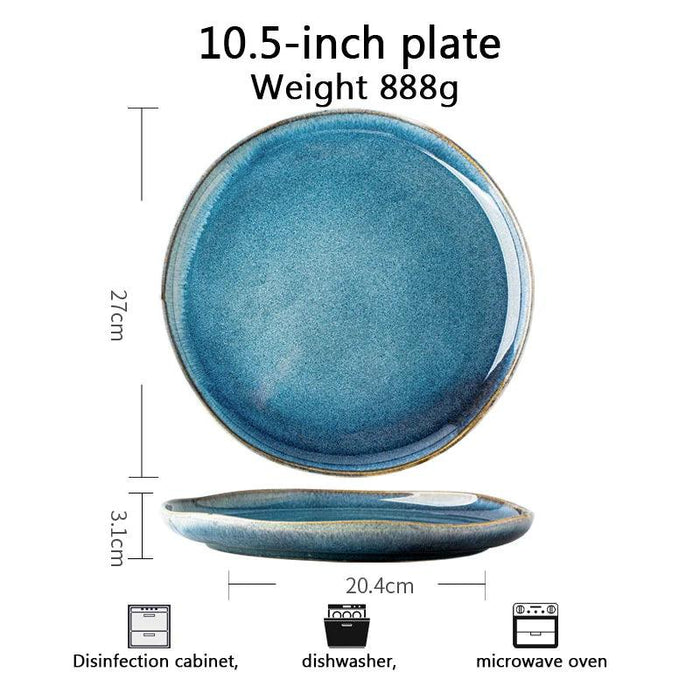 Handcrafted Blue Kiln Charger Plates - Elegant Table Decor for Sophisticated Dining Experiences