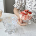 Elegant Floral Glass Dessert Bowl