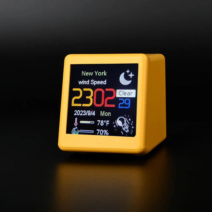 Mini Smart WiFi Weather Station Clock with Customizable GIFs and Digital Photo Album for Home Office Decor