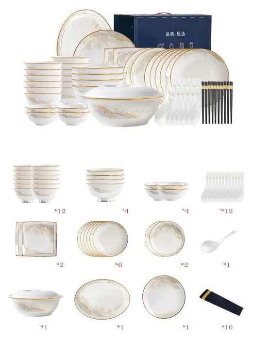 Sophisticated Korean Ceramic Dining Set for Exceptional Table Setting