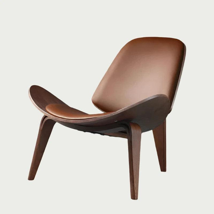 Nordic Artistic Solid Wood Lounge Chair with Unique Airplane Shell Design