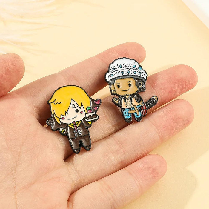 Anime Lover's One Piece Character Enamel Pins Collection - Stylish Jewelry Set for Fans