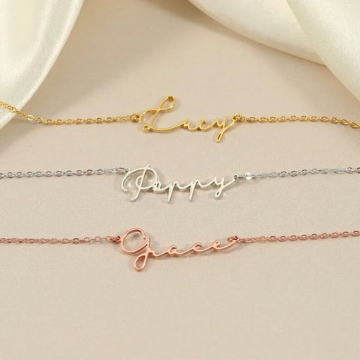 Custom Handcrafted Name Necklace with Personal Signature