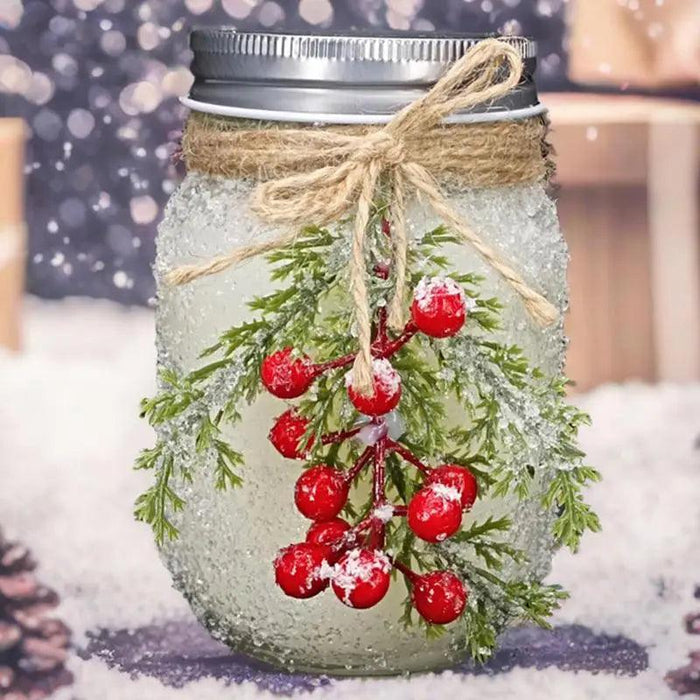 Festive Mason Jar Christmas Candles - Natural Soy Wax Aromatherapy with Vintage Charm