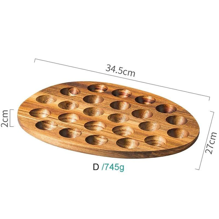 Elegant Acacia Wood Egg Keeper Tray with Multi-Compartment Design for Kitchen Organization