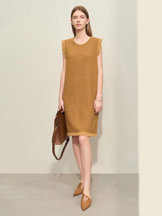 Summer Women's Chic Minimalist Sleeveless Knit Dress