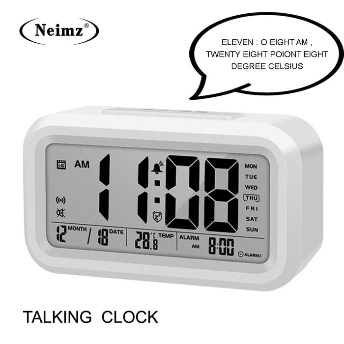 Digital Talking Alarm Clock with Temperature Display and Snooze Function for Kids