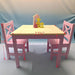 Charming Pink Wooden Table and Chair Set for Girls Aged 2-8 - Safe and Durable Design