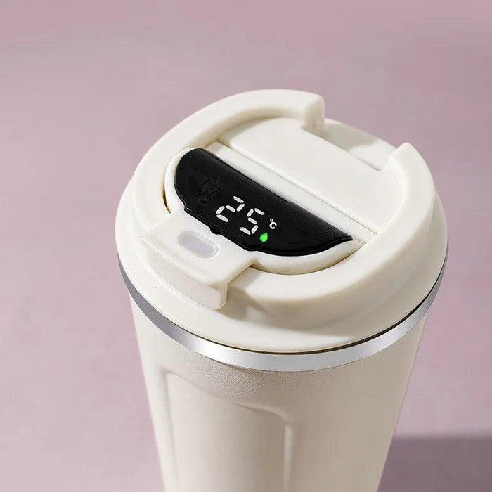 Smart Insulated Coffee Mug with LED Temperature Indicator - 380/510ml Stainless Steel Cup