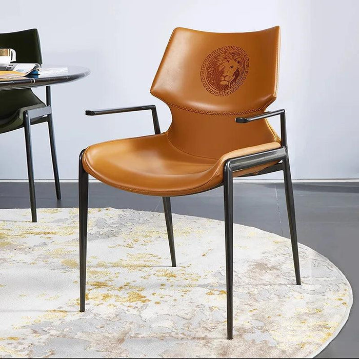 Sleek Modern Leather Dining Chair with Italian Flair